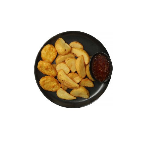 Куриные наггетсы с картофельными дольками Куриные наггетсы с картофельными дольками